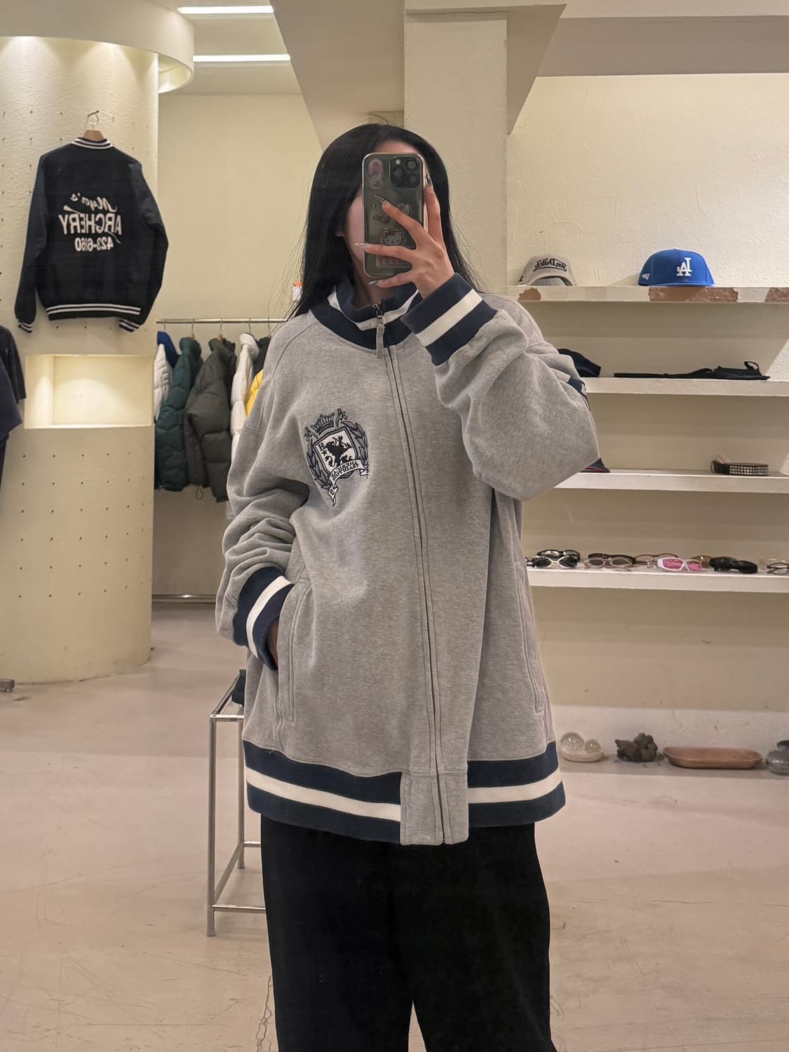 타미힐피거 아카이브 자수 빅로고 박시핏 집업 자켓 U825 상품이미지1