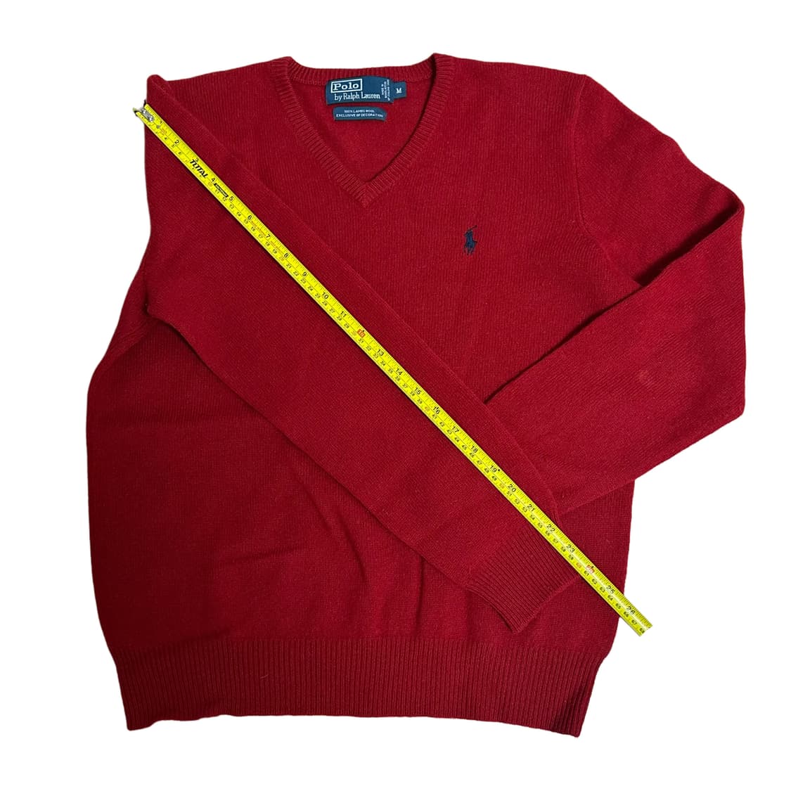 폴로 랄프로렌 레드 램스울 V넥 니트 상품이미지4