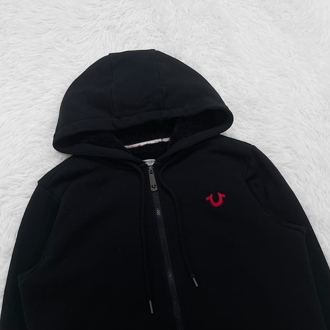 트루릴리전 보아털 후드집업 블랙 상품이미지4