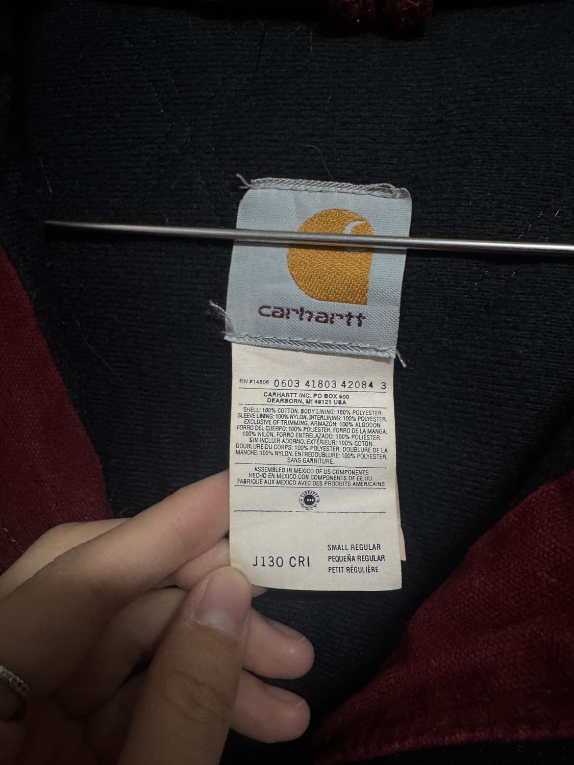 칼하트 J130 버건디 후드 자켓 상품이미지2