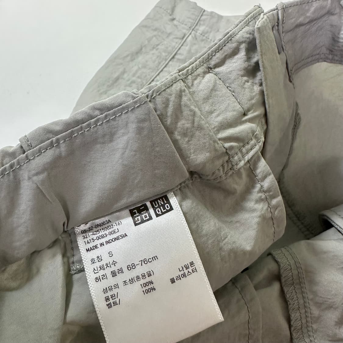 S 유니클로 워시드그레이 밴딩 반바지 나일론쇼츠 상품이미지4