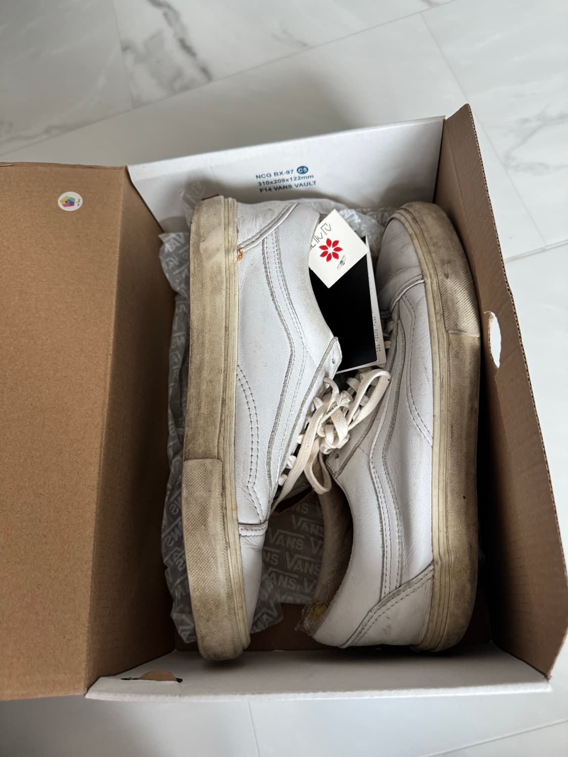 반스 빈티지 올드스쿨 볼트 LX 레더 화이트 상품이미지3