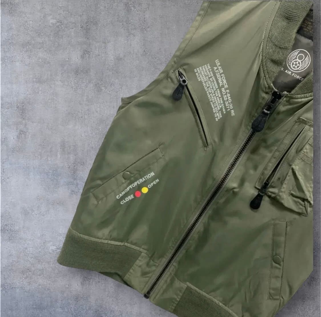 U.S AIR FORCE 항공 카키색 빈티지 조끼 M 상품이미지3