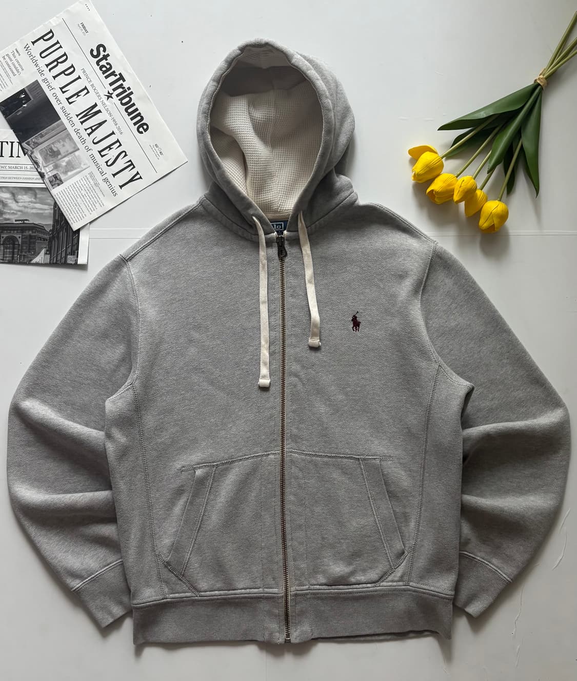 Polo 폴로랄프로렌 멜란지 그레이 후드티 상품이미지2