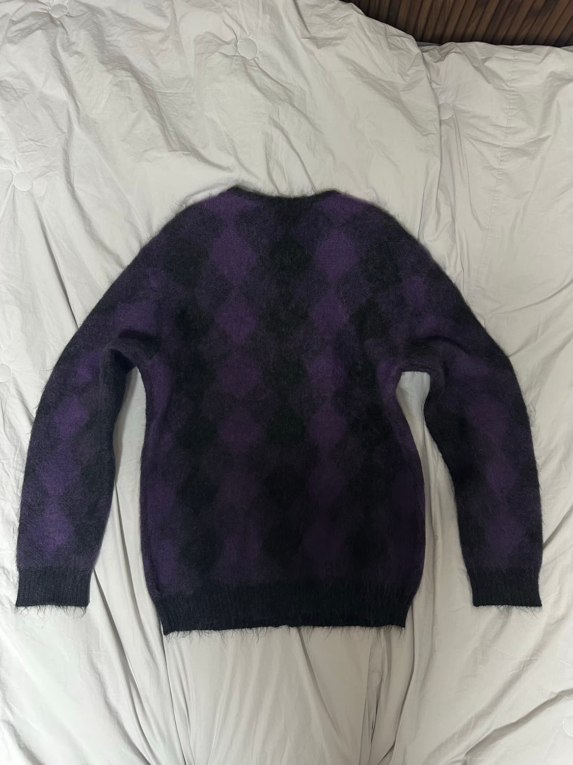 최종가격 L 니들스 모헤어 가디건 차콜 퍼플 다이아몬드 상품이미지2