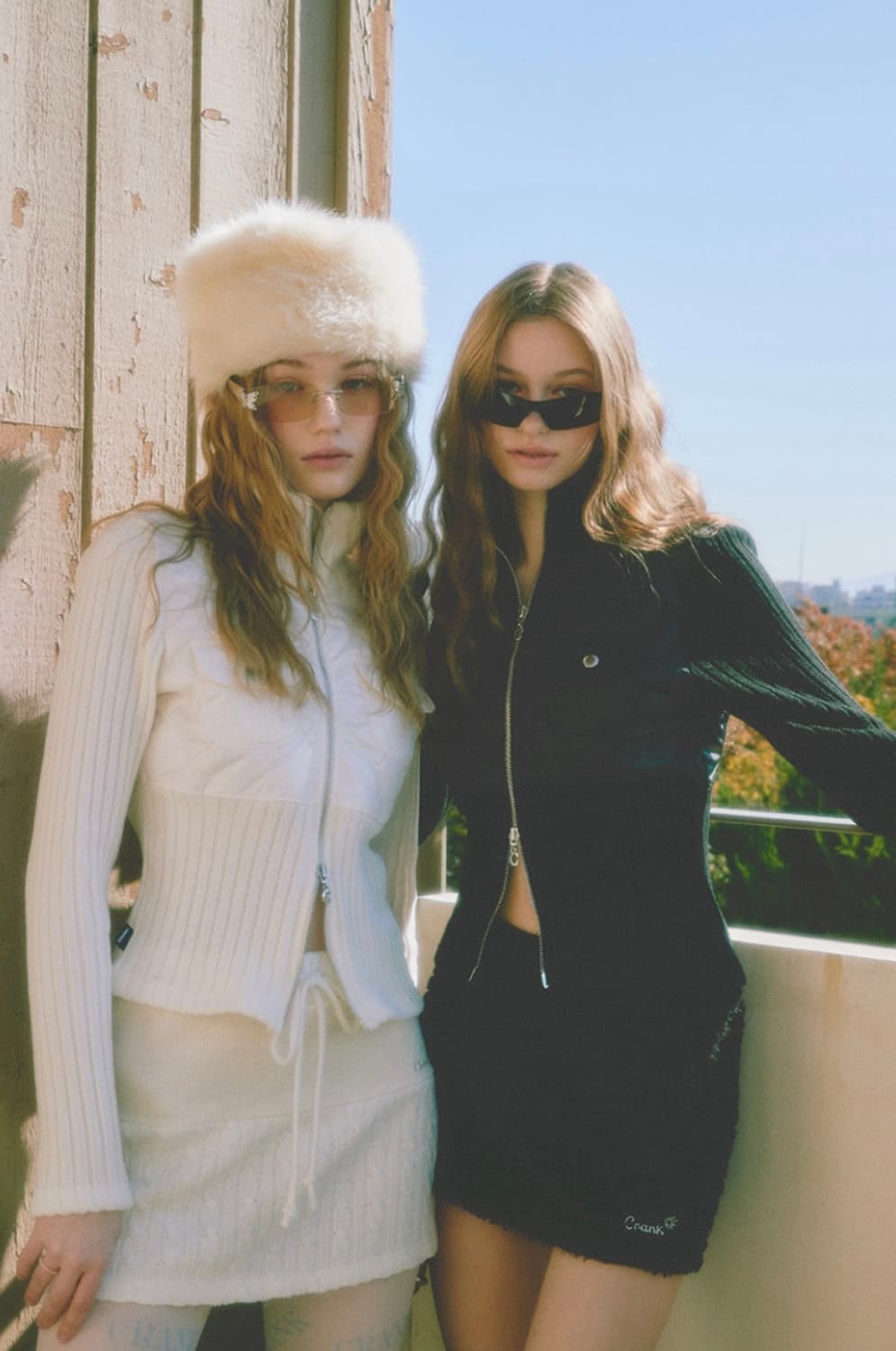 크랭크 아이보리 패딩 니트 집업 상품이미지1