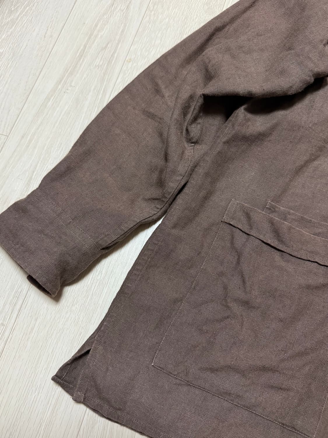 드레익스x카멜 린넨 오버셔츠 브라운 M 상품이미지6