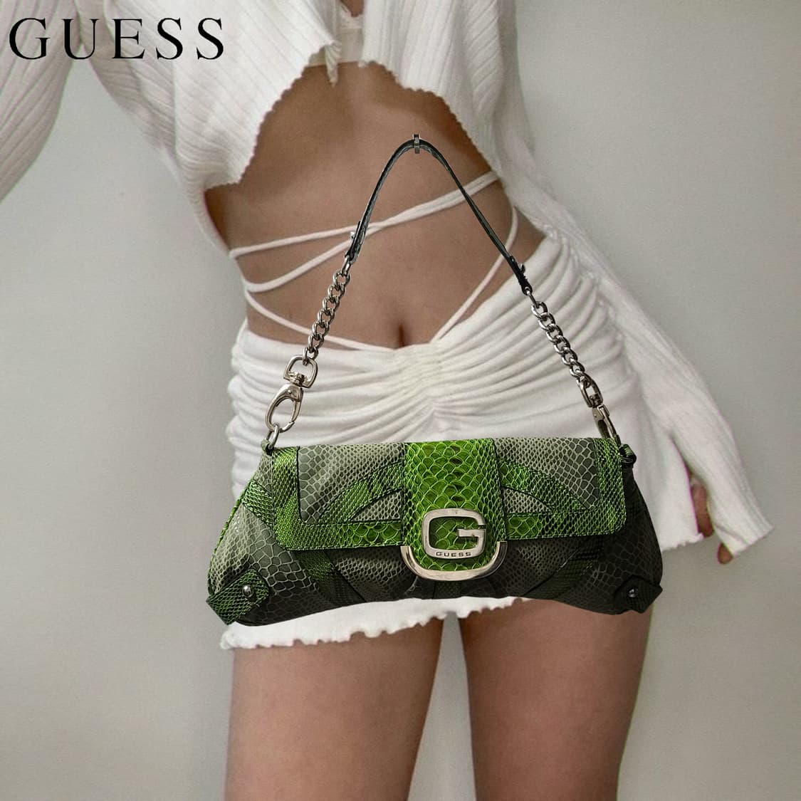 Vintage GUESS y2k green phyton 상품이미지1