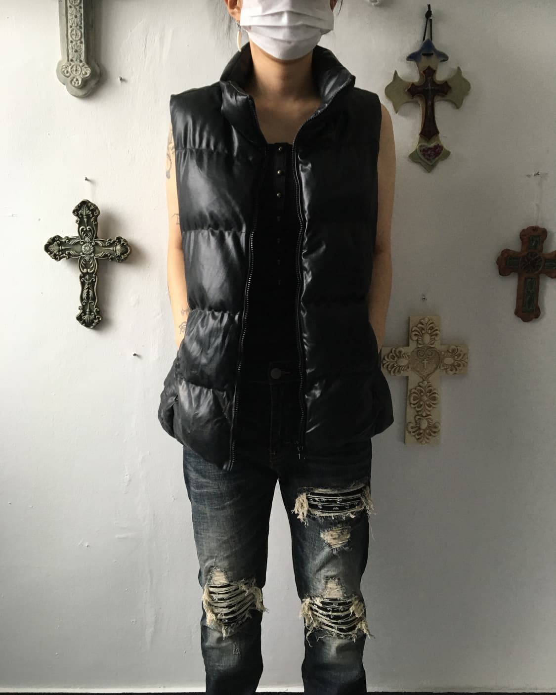 Moussy high neck padded vest 상품이미지6