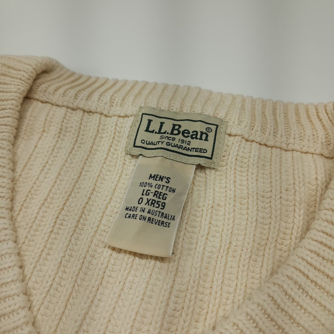 CL313 L 엘엘빈 90s 호주판 코튼 리브 브이넥 니트 상품이미지3