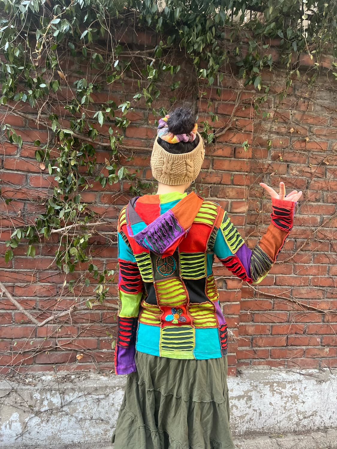 히피 패치워크 후드 집업 상품이미지6