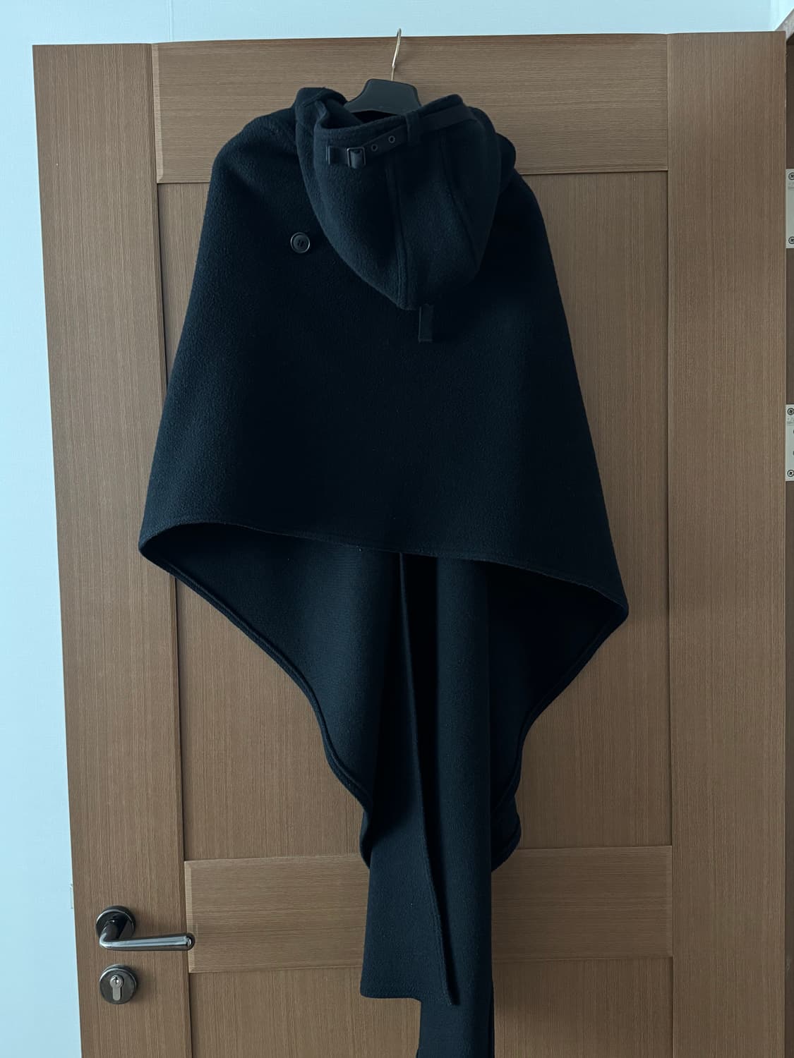 준야 와타나베 판쵸 울 코트 (블랙 S) 상품이미지2