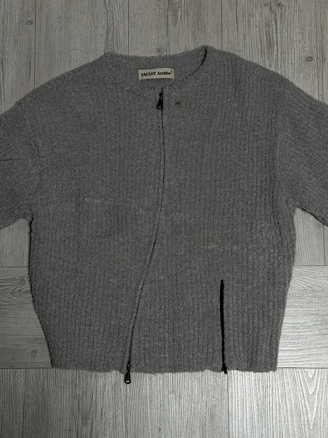 Vacant archive 니트 집업 가디건 (블랙/그레이) 상품이미지3
