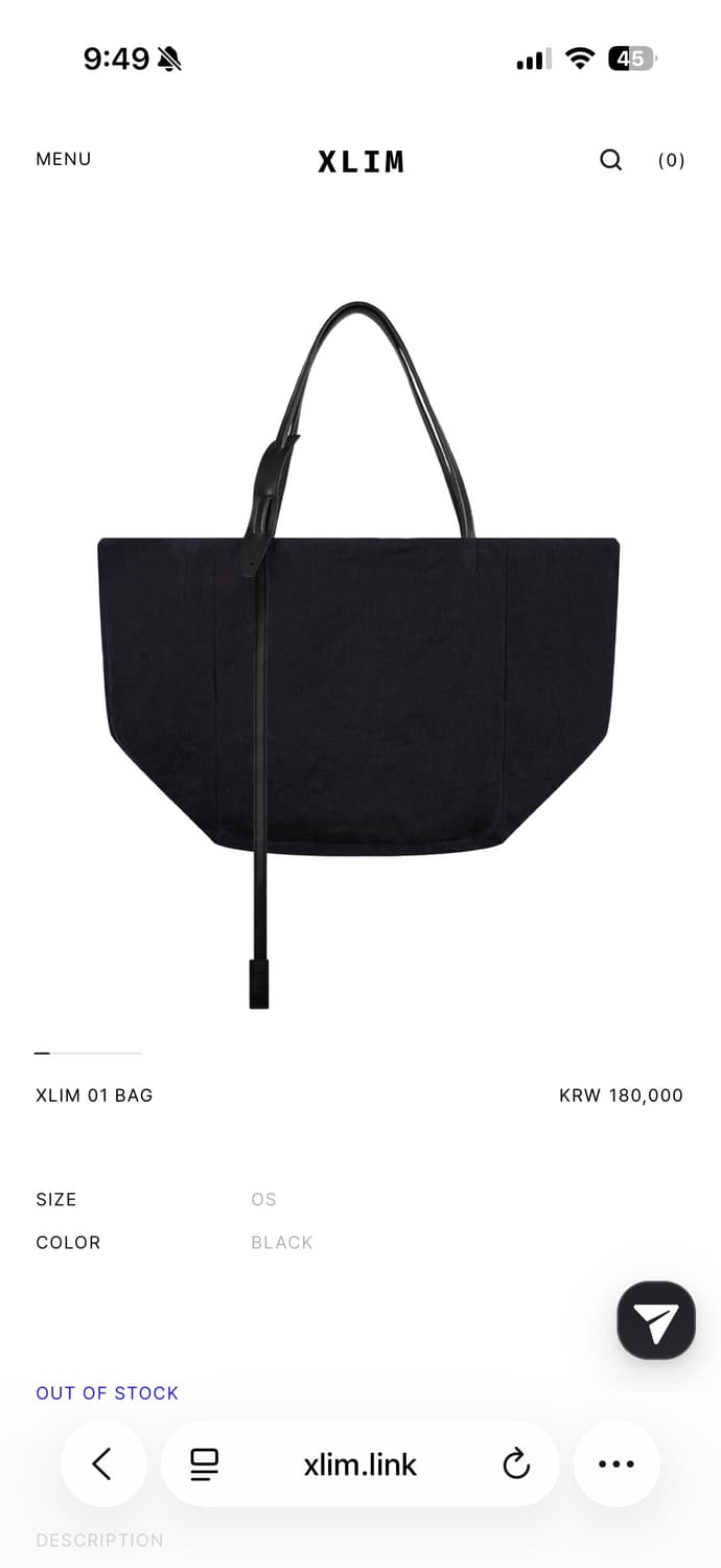 XLIM 01 BAG BLACK 상품이미지1