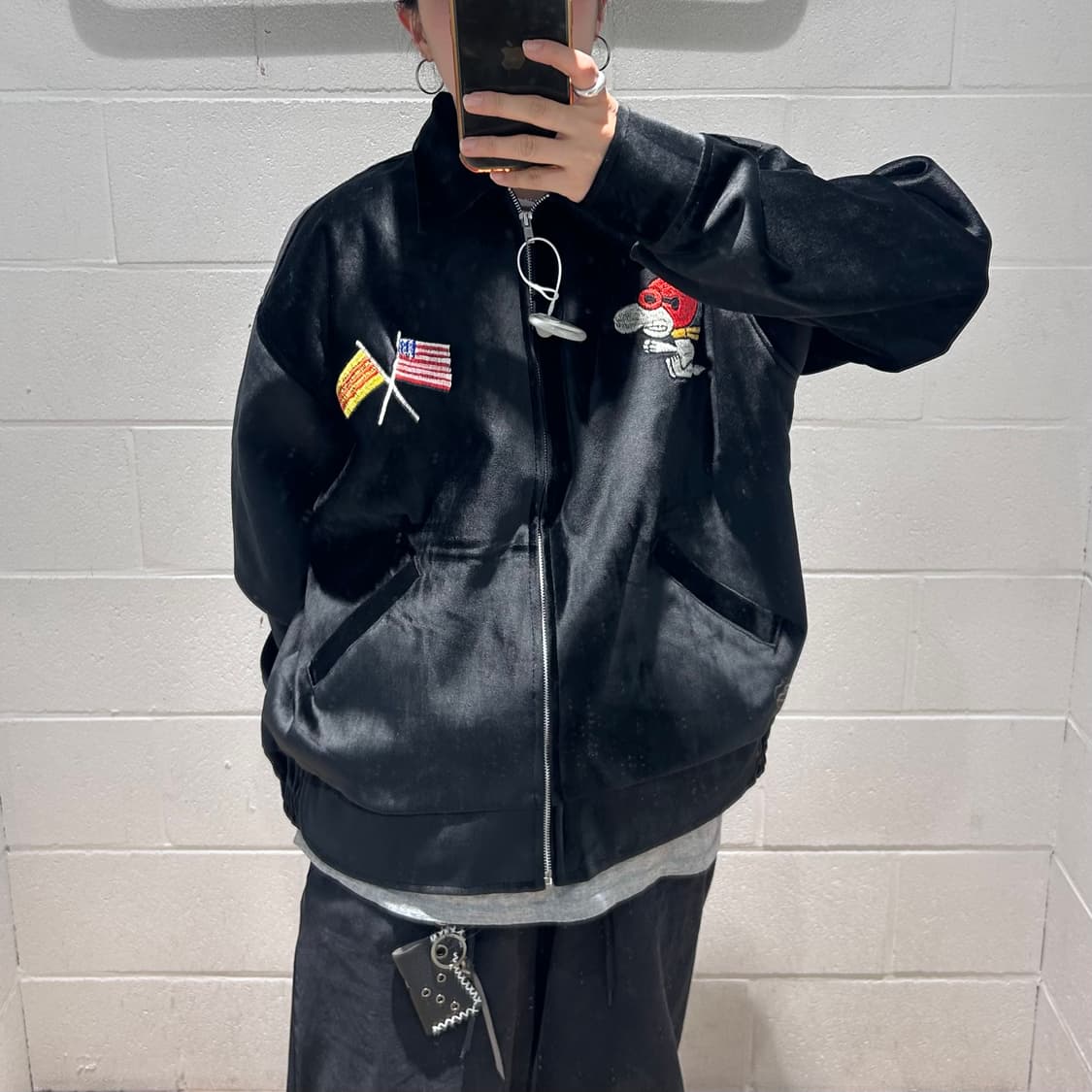 Vintage Snoopy Embroidery Velvet Jacket 상품이미지6