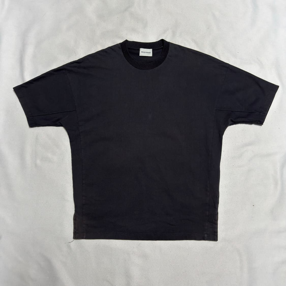 48(L) 솔리드옴므 블랙 무지 반팔티 상품이미지2