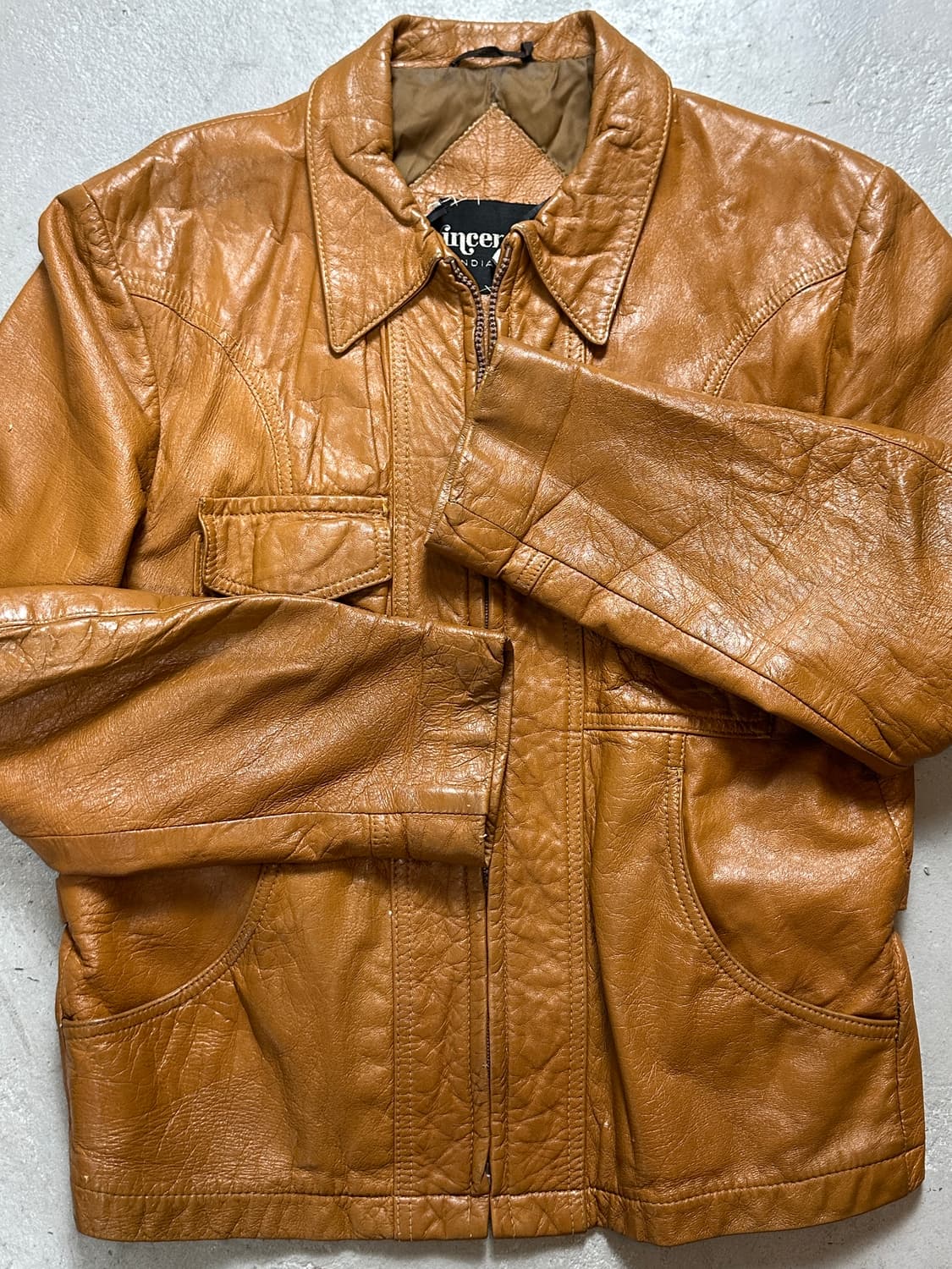 70's 빈티지 레더 웨스턴 자켓 빈티지 레더 자켓 상품이미지7