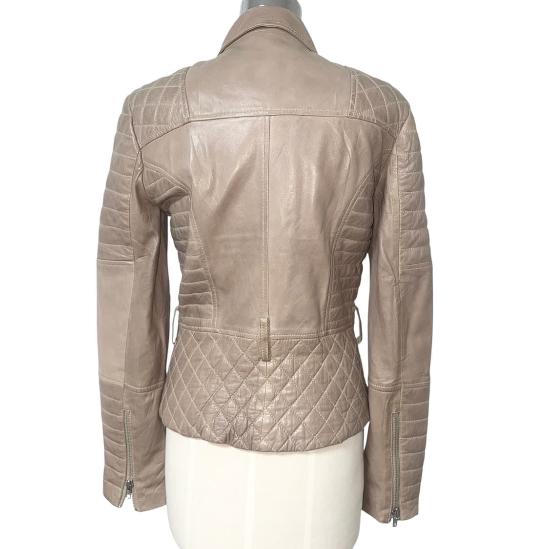 Nude Beige Sheep Skin Leather Jacket 상품이미지2