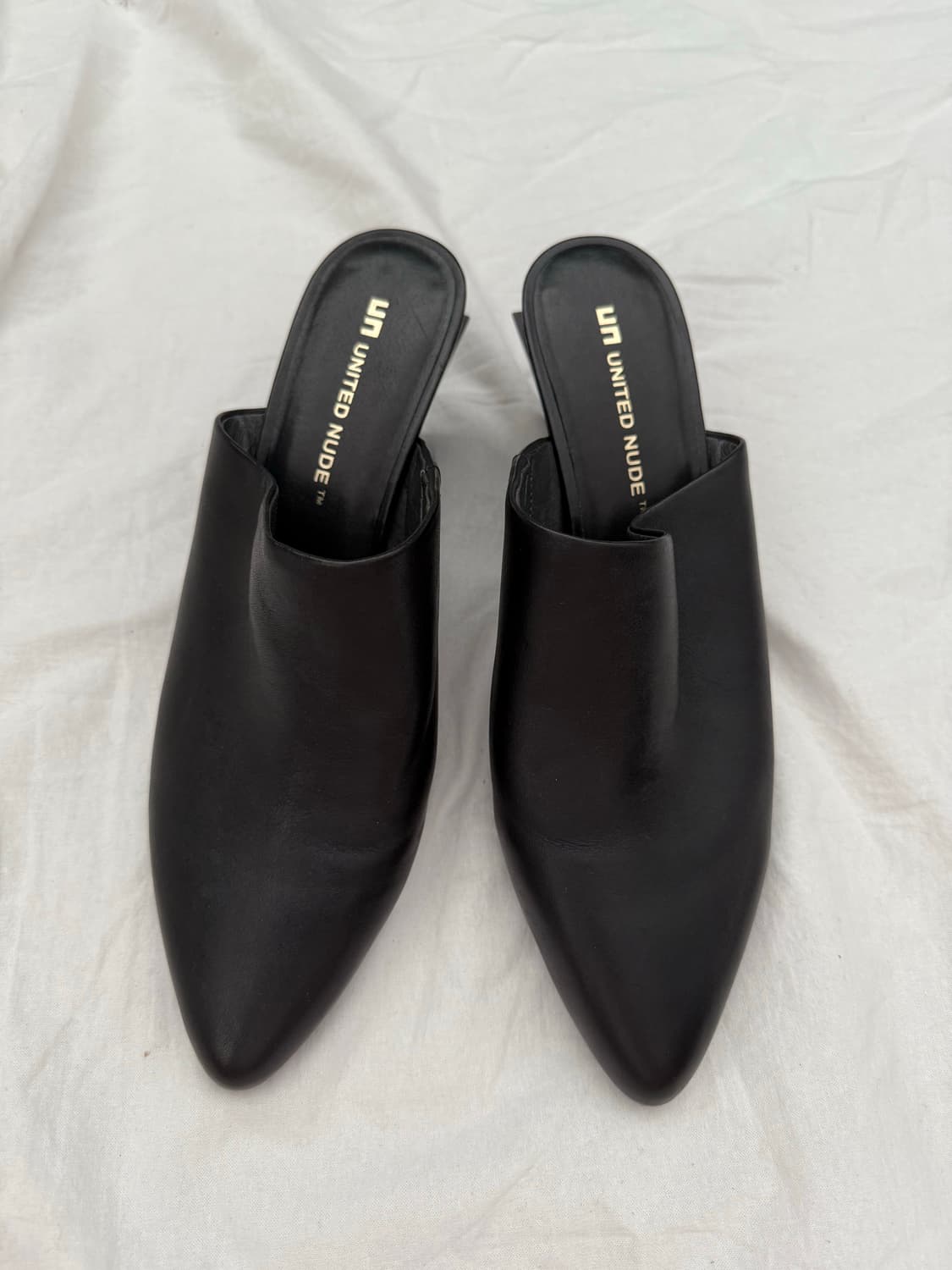 united nude 릭키 레더 스트럭쳐 힐 뮬 샌들 상품이미지2