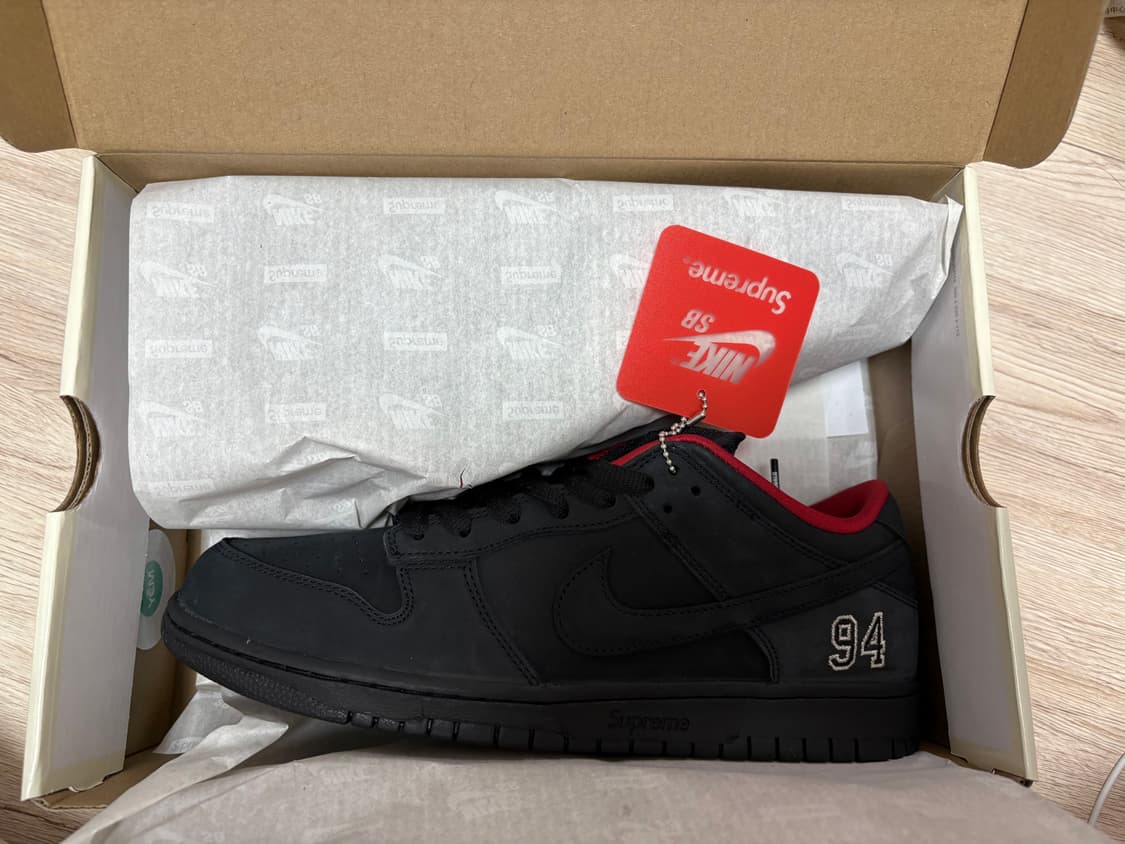 [295] Nike x Supreme SB Dunk Low Black 상품이미지1
