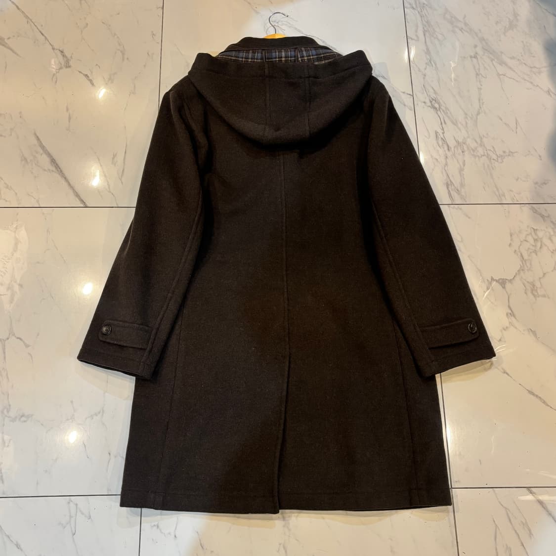 빈티지 브라운 떡볶이코트 후드코트 울혼방코트 모리 니혼진 너드  상품이미지3