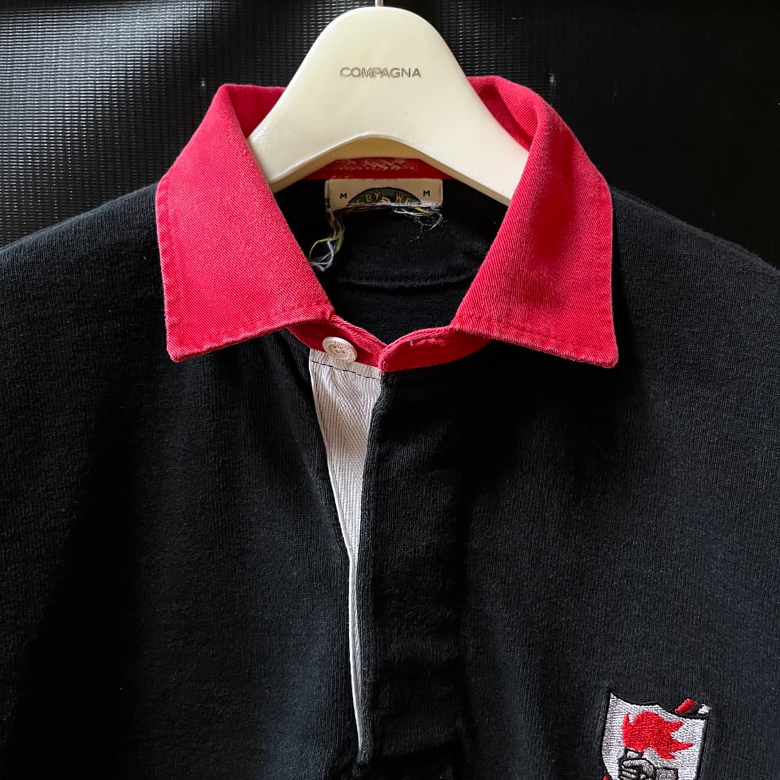 L) 90s 바바리안 Made in Canada 럭비 셔츠 블랙 상품이미지2