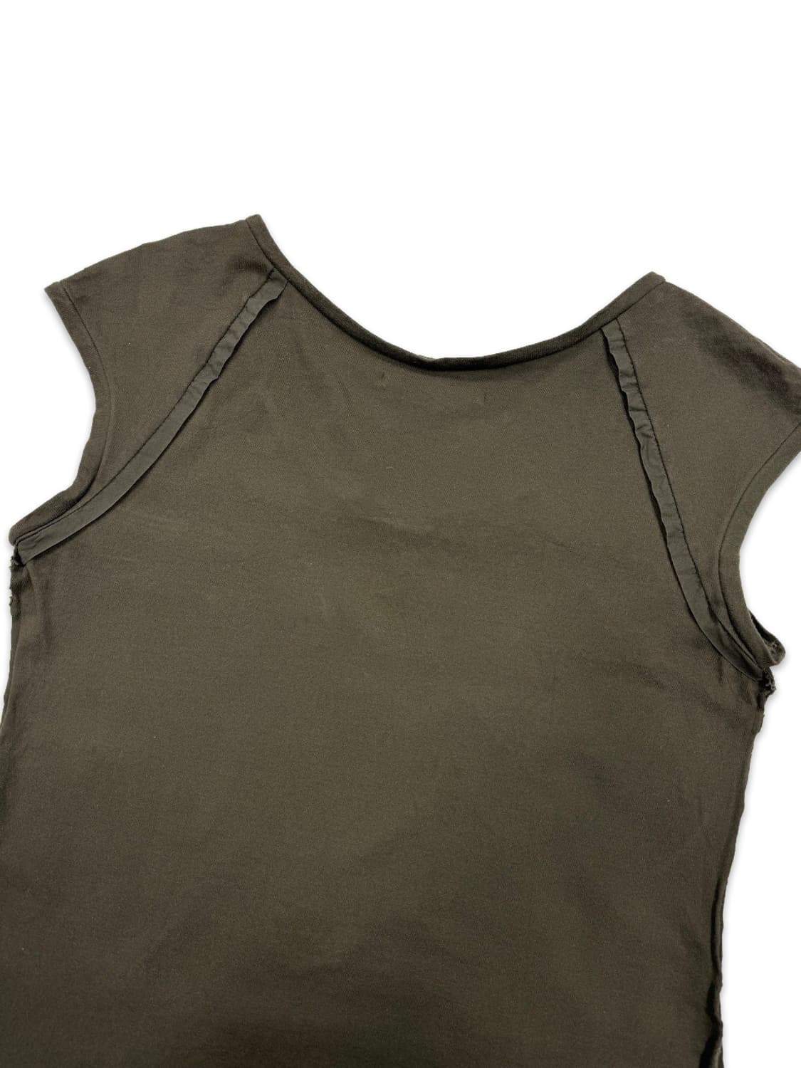 빈티지 카키 포인트 단추 레이어드 슬리브리스 상품이미지5