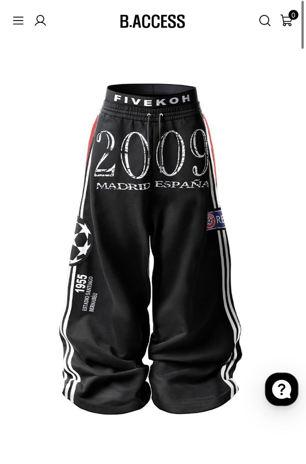 비엑세스 fivekoh 2009 트레이닝 팬츠 블랙 2사이즈 상품이미지2