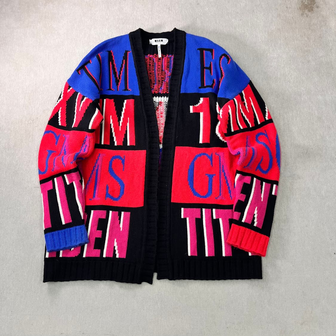 105 msgm 패턴 컬러 블럭 가디건 상품이미지1