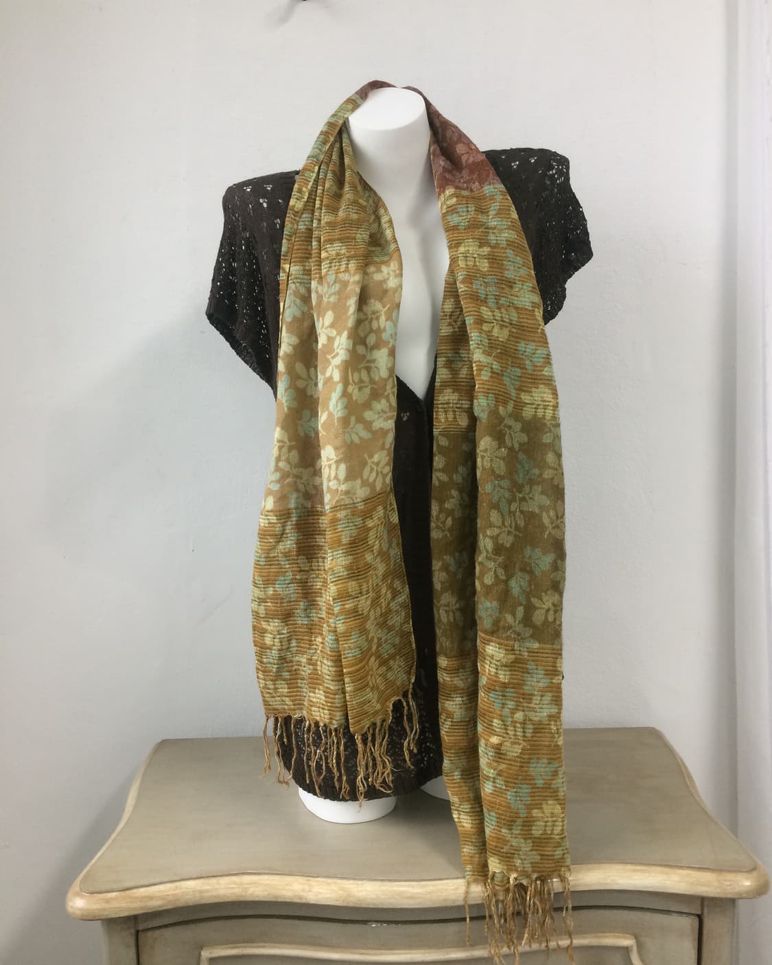 leaf pattern scarf 상품이미지3