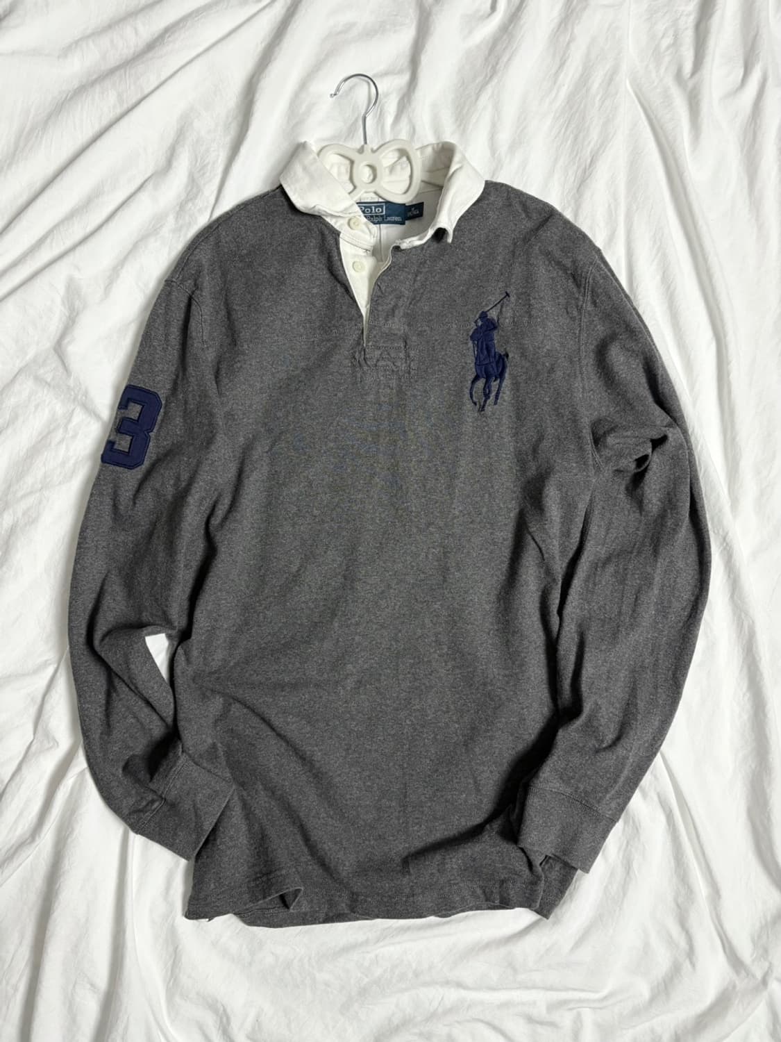 폴로 그레이 네이비 빅포니 카라 롱슬리브 상품이미지3