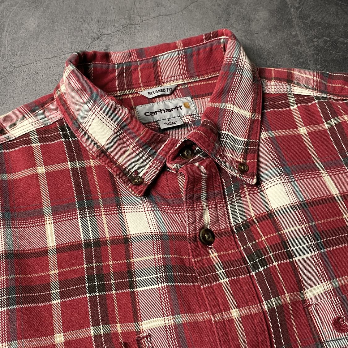 CARHARTT 칼하트 빈티지 레드 체크 워크 셔츠 A00413 상품이미지2