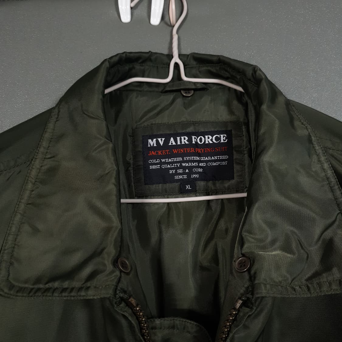 MV 에어포스 밀리터리 MA-1 누빔 점퍼 플라이트 자켓 카키 XL 상품이미지6