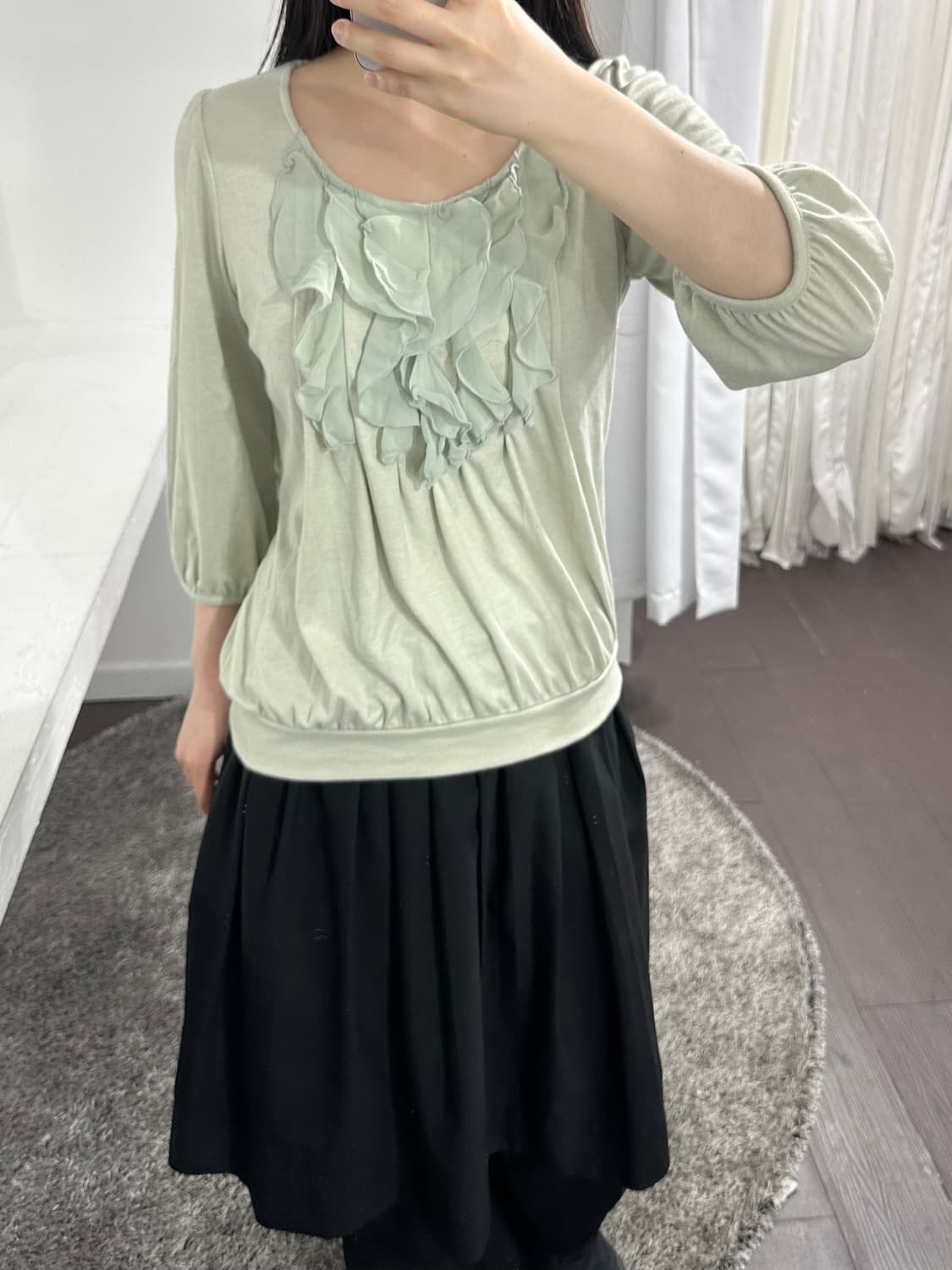 et cheri soft mint frill top 상품이미지3