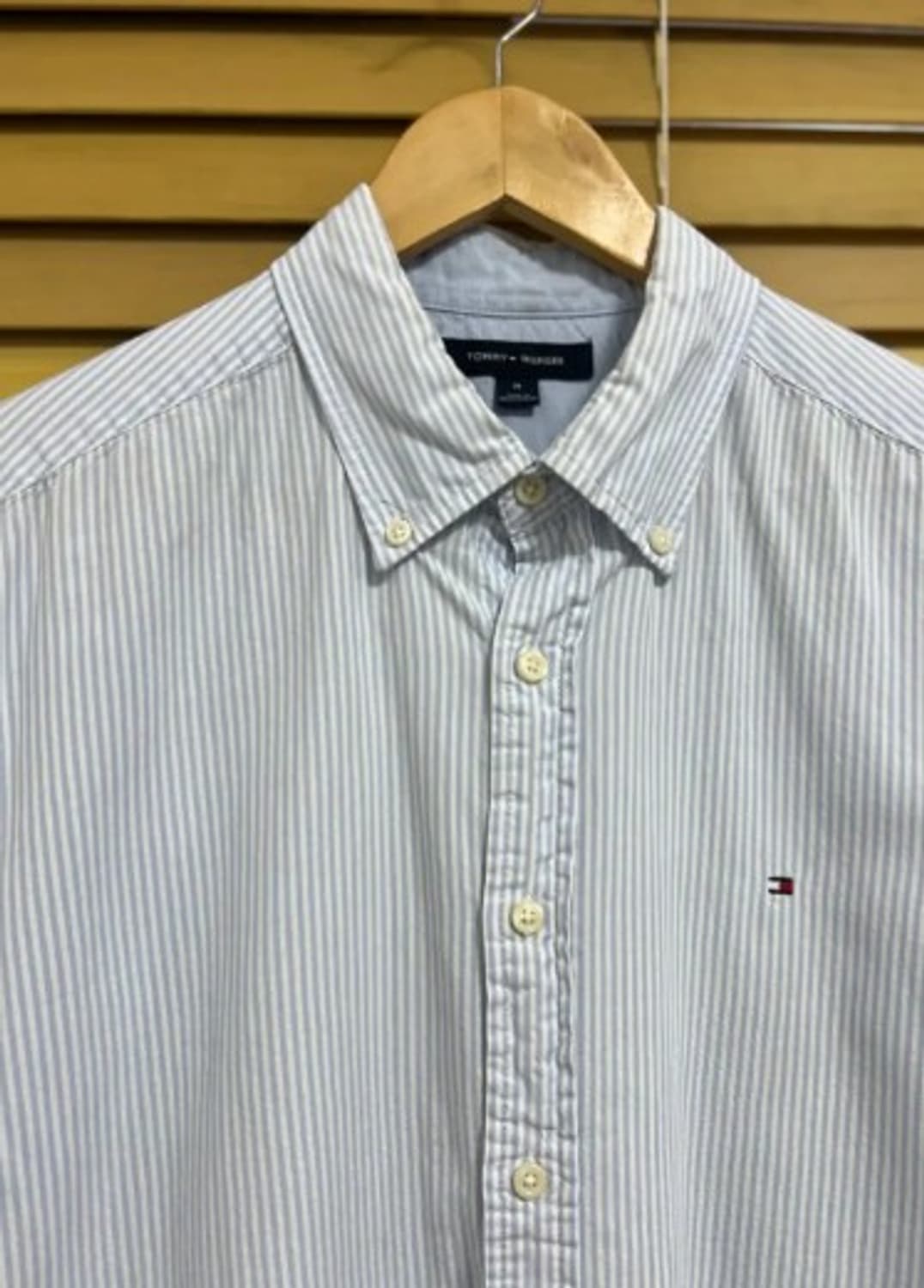 타미힐피거 남성 블루 스트라이프긴팔셔츠 M 상품이미지1