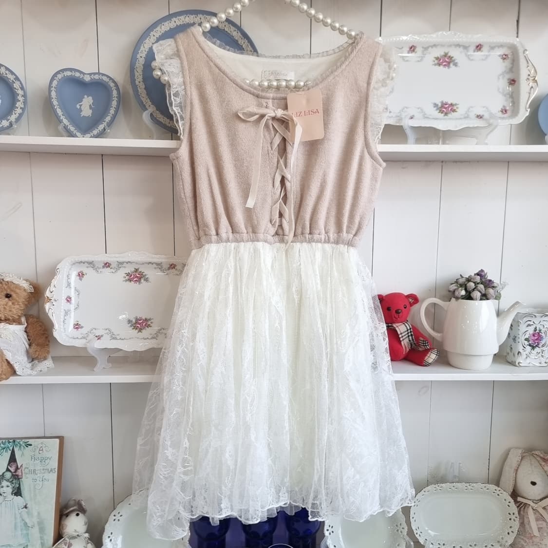 리즈리사 레이스 코르셋 리본 원피스 상품이미지6