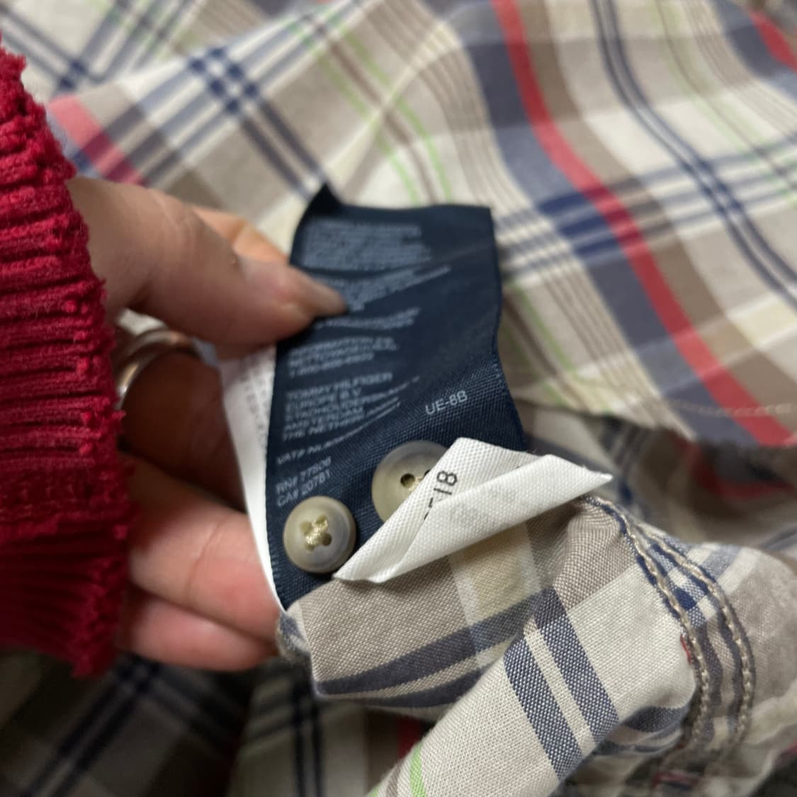 타미힐피거 빈티지 브라운 멀티 배색 체크 긴팔 셔츠 슬림핏 L 상품이미지6