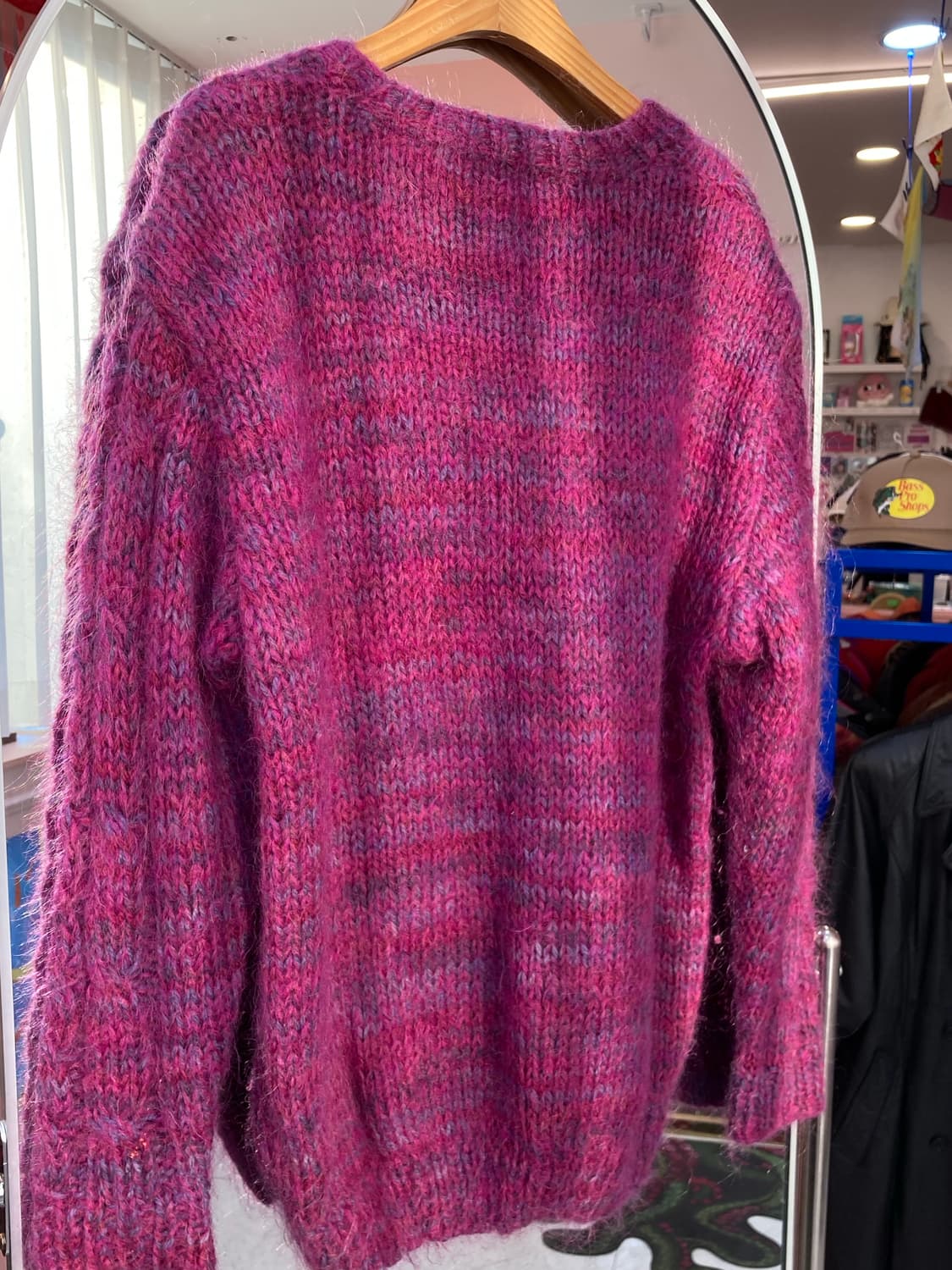 빈티지 울 핑크 꽈배기 니트 상품이미지5