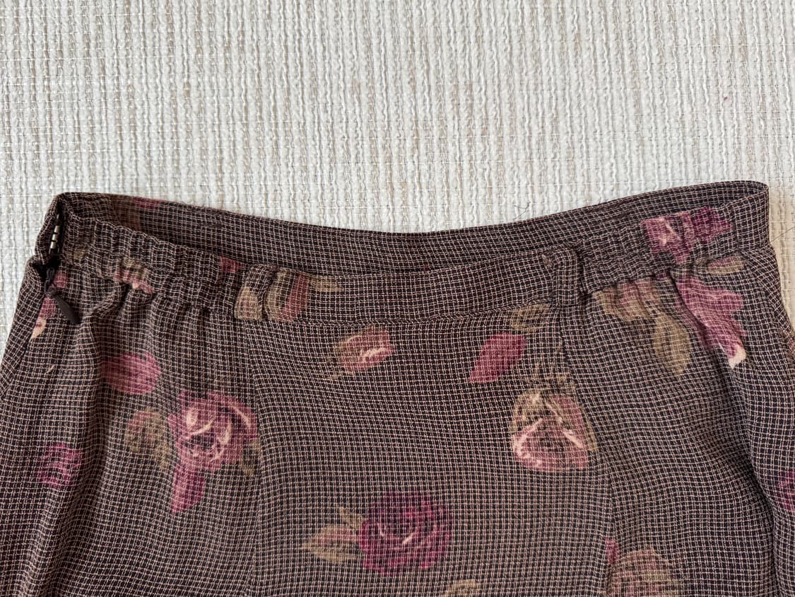 일본빈티지 플라워 브라운핑크 롱스커트 상품이미지3