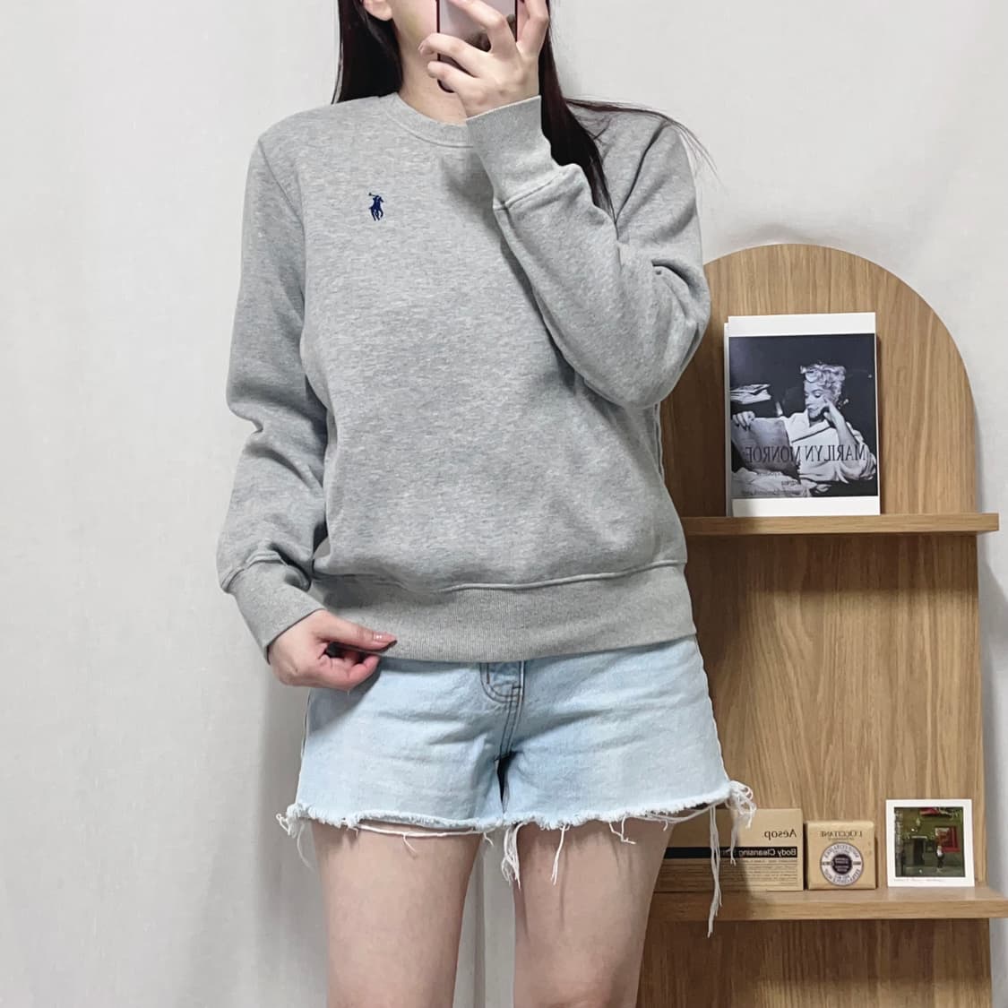 [정품] 폴로 그레이 / 네이비포니 기모 맨투맨 [ S ] 상품이미지1