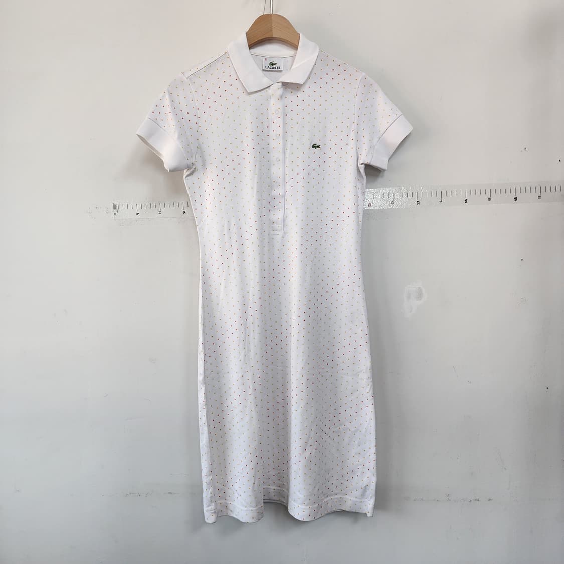 라코스테 화이트 도트 반팔 원피스 상품이미지1