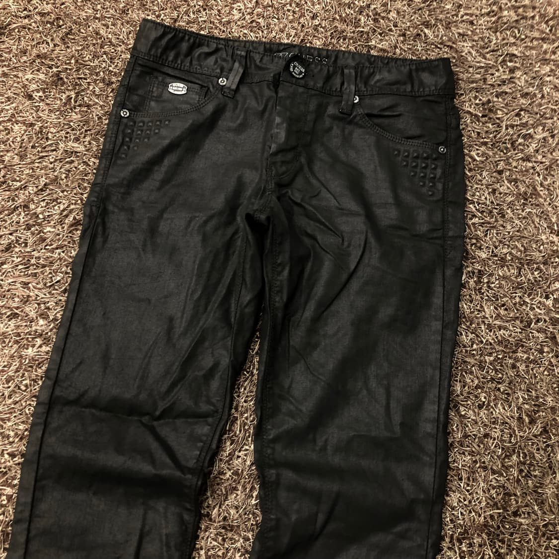 게스 블랙 코팅진 팬츠 상품이미지2