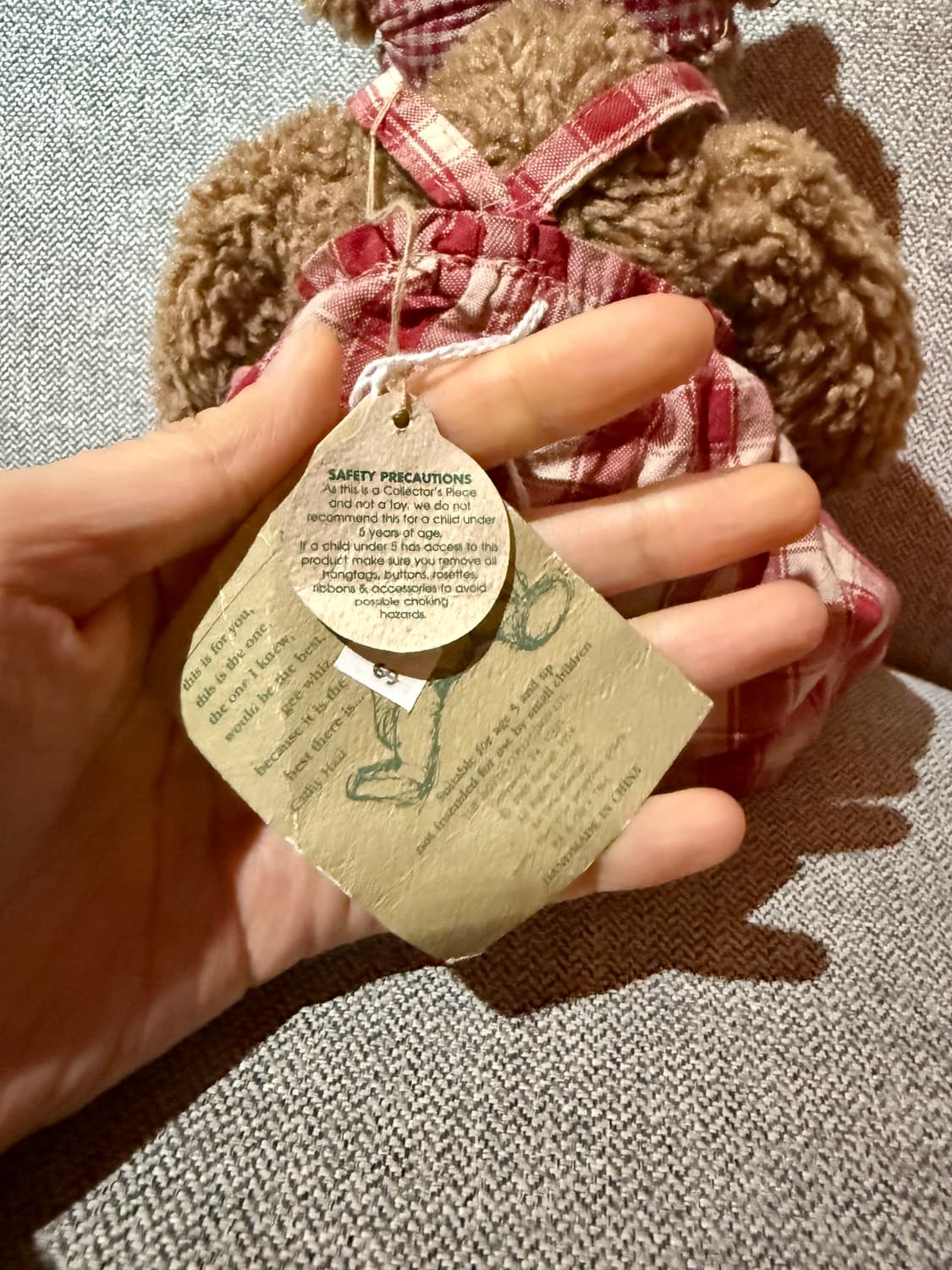 보이즈베어 빈티지 체크 곰인형 테디베어 상품이미지6