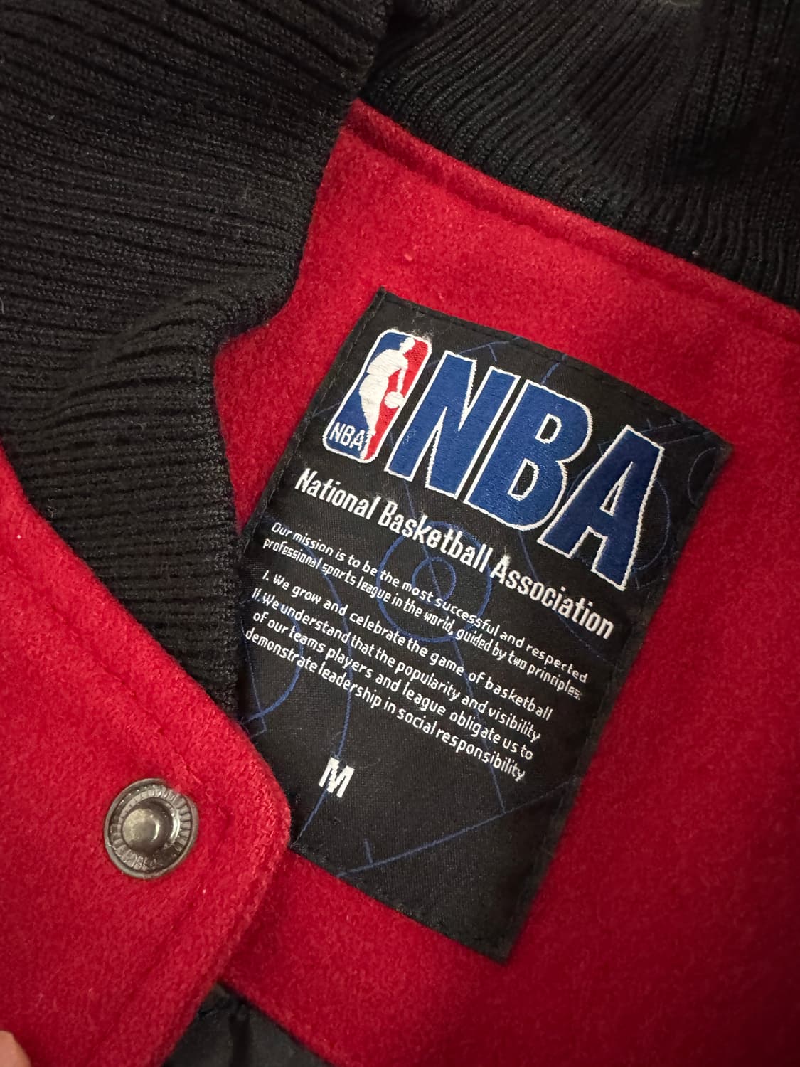 NBA 시카고 불스 스타디움 바시티 자켓 M 레드 상품이미지3