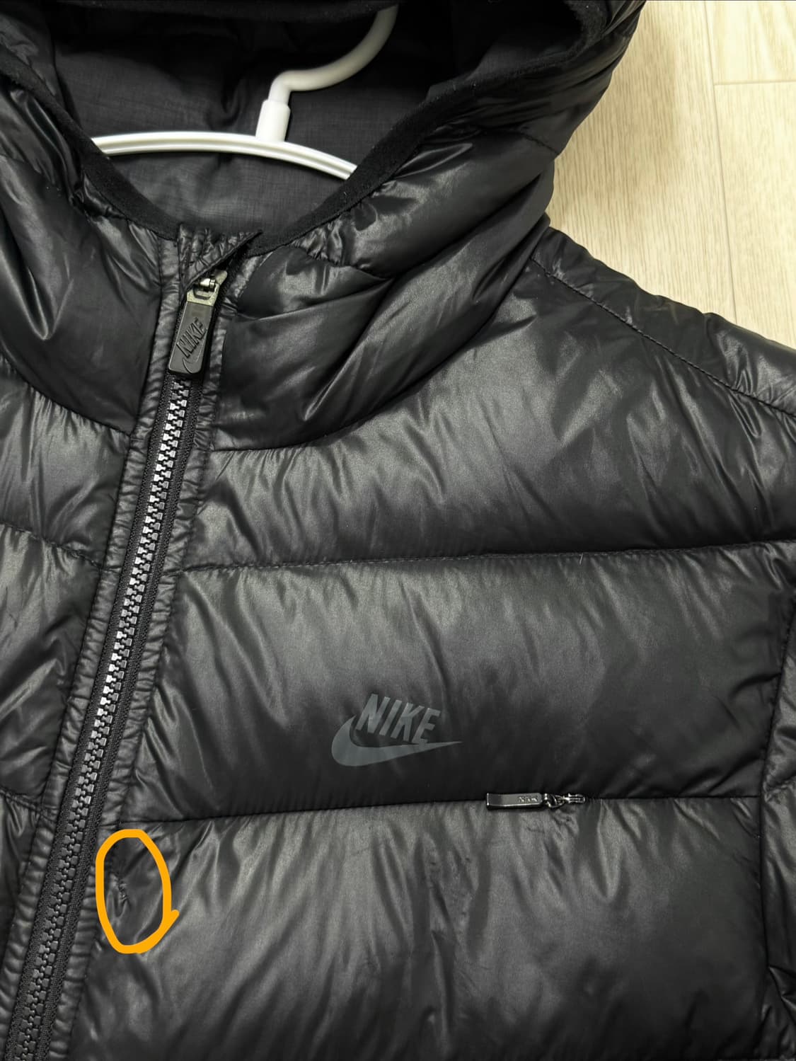 남성 S / 나이키 블랙 경량패딩 상품이미지4