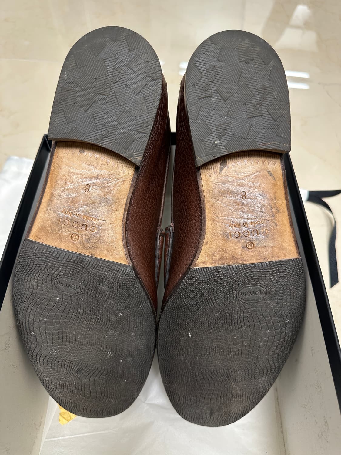 구찌 홀스빗 그레인 레더 로퍼 브라운 uk8(270)(정품) 상품이미지7