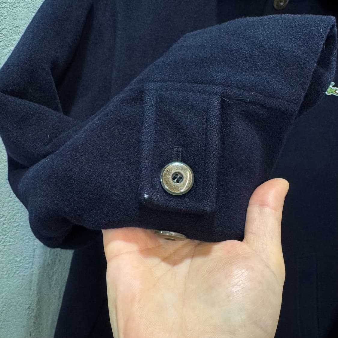 라코스테 네이비 울 코트 (XL)   상품이미지4