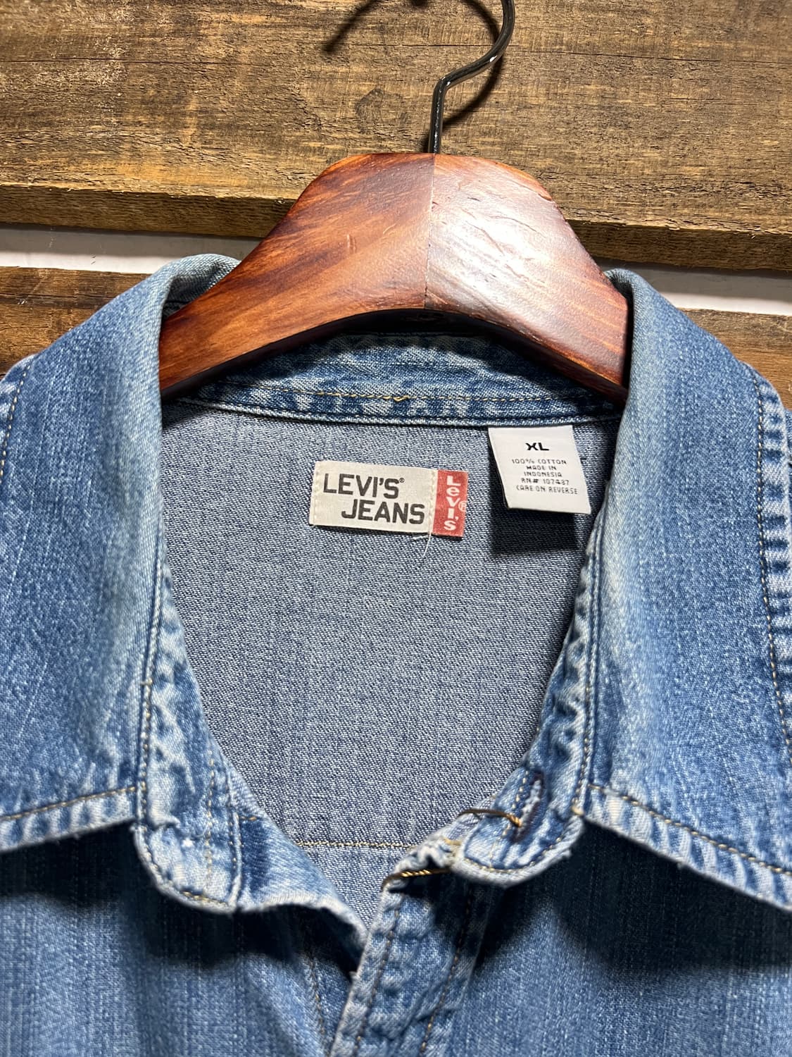 [XL]리바이스 블랭크탭 버튼다운 웨스턴 데님 셔츠 상품이미지2