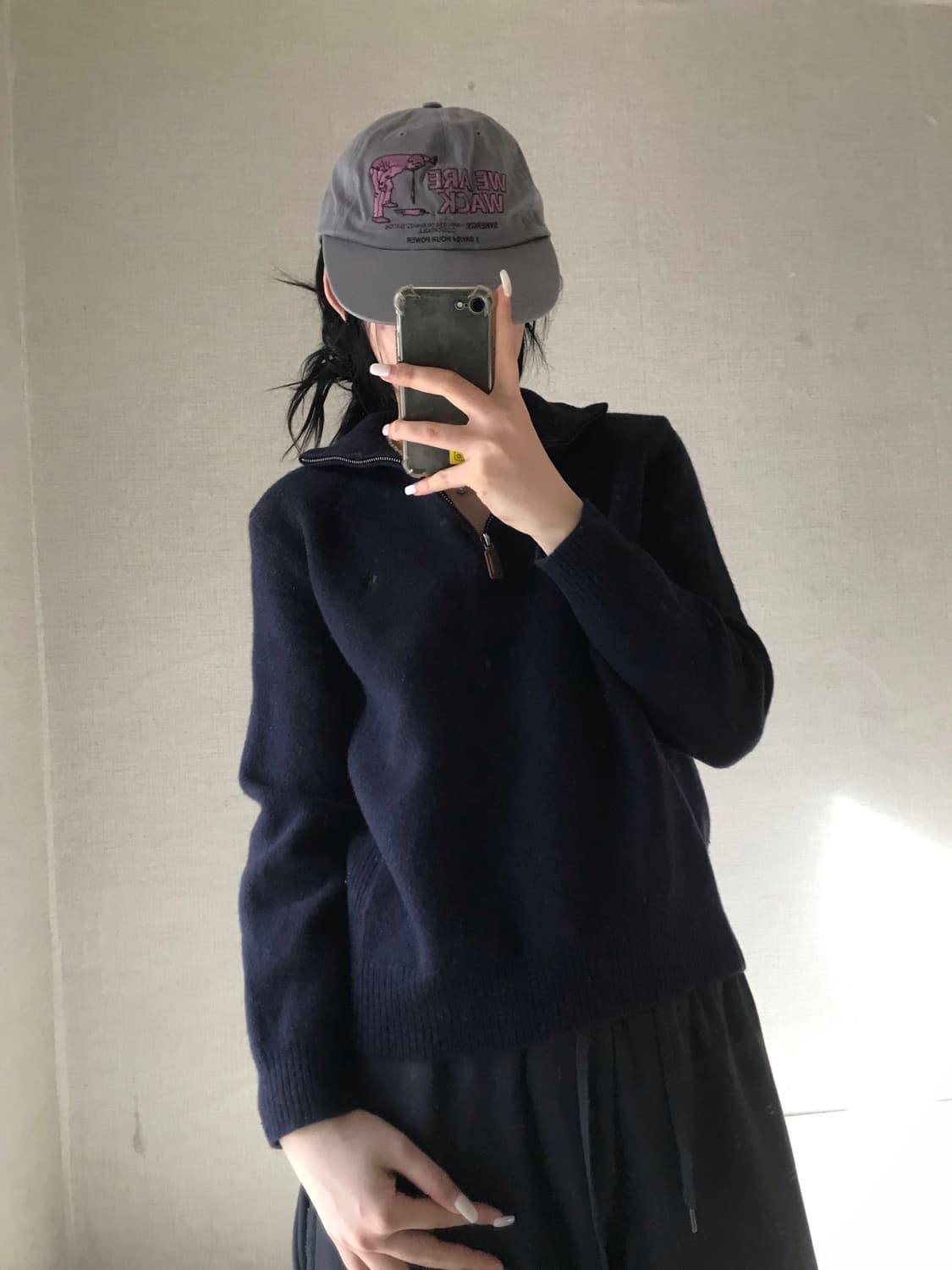 폴로 네이비 니트 반집업 상품이미지3