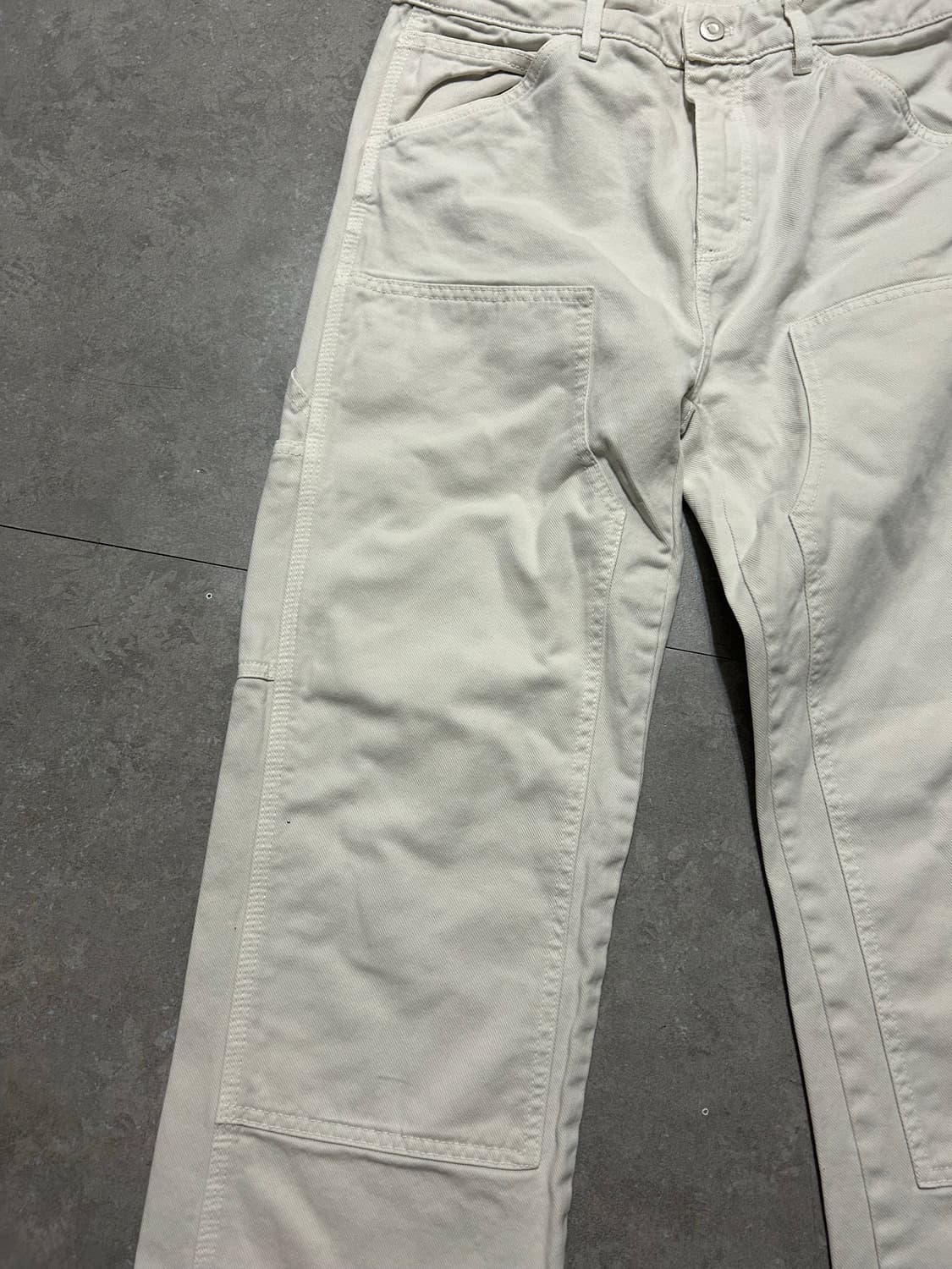 ZARA  크림컬러 더블니  워크 데님 카펜터 팬츠 31인치 상품이미지6